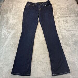 Mossimo Womens 8L Mid Rise Curvy Bootcut Jeans Dark Wash Denim Long Tall 31x35